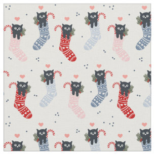 Tela Gatos gatitos en Navidades vacaciones en existenci