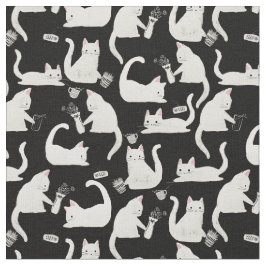 Tela Gatos malos tocando cosas, gatos blancos sobre neg