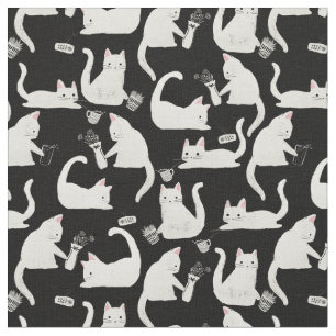 Tela Gatos malos tocando cosas, gatos blancos sobre neg