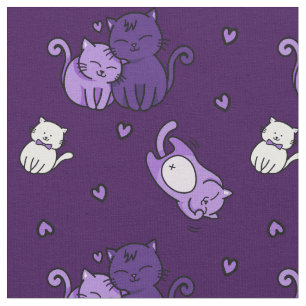 Tela Gatos morados en morado malvado perrito morado ama