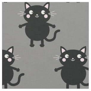 Tela Gatos Negros de Dibujos Animados Lindos para Habit
