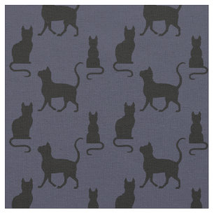 Tela Gatos negros/silueta del gato/del gatito en la