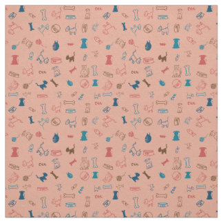 Tela Gatos y perros y los juguetes que aman