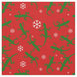 Tela Geckos con copos de nieve para navidades