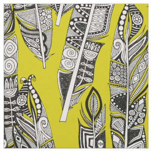 Tela geo plumas chartreuse