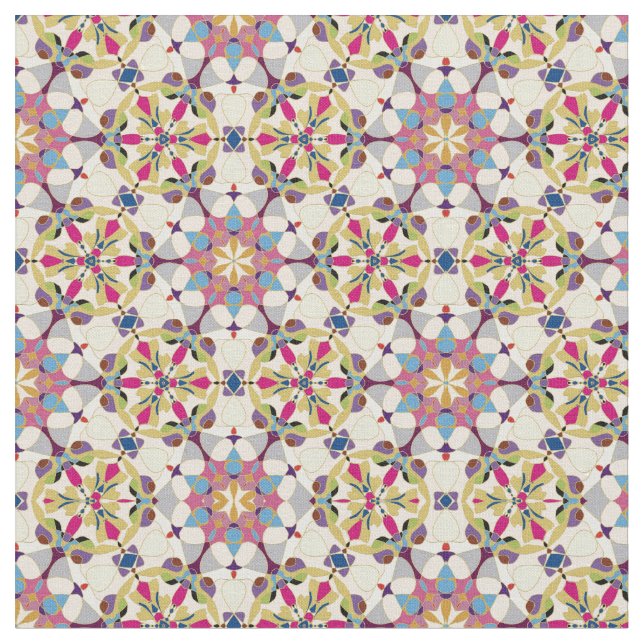 Tela Geometría abstracta Pastel (De cerca)