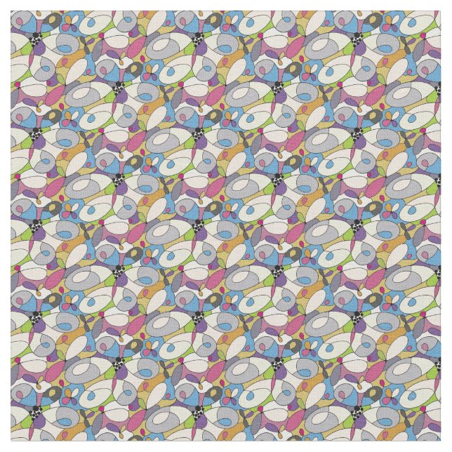 Tela Geometría abstracta Pastel (De cerca)