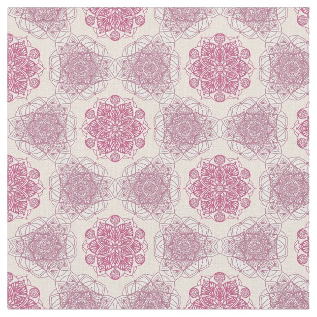 Tela Geometría de rosa para Mandala Fabric (De cerca)