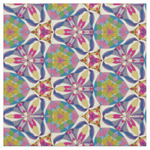 Tela Geometría floral abstracta