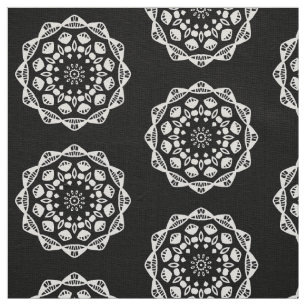 Tela Geometría orgánica 015 - Blanco sobre negro