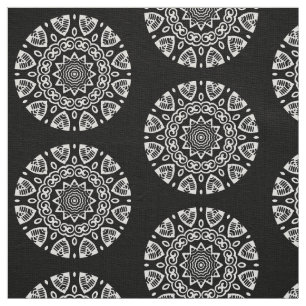 Tela Geometría orgánica - Blanco sobre negro