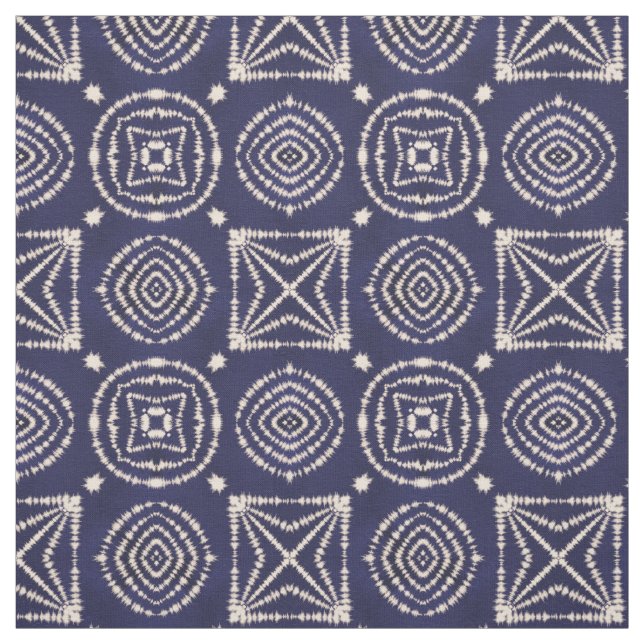 Tela Geometría shibori azul y blanca (Retal)