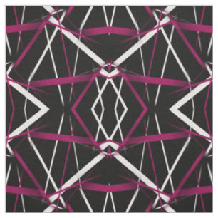 Tela Geometría Urbana Negro Blanco Magenta-Rosa