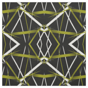 Tela Geometría Urbana Negro Oliva-Verde