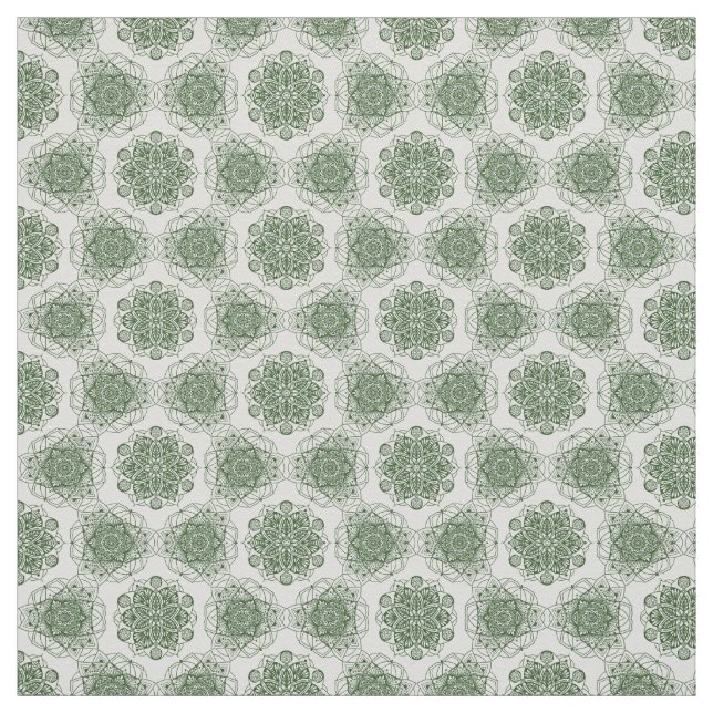 Tela Geometría verde Mandala (Retal)