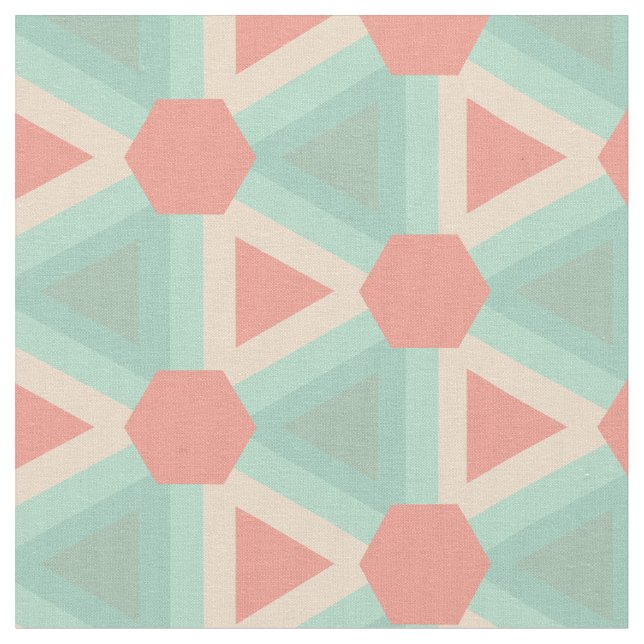 Tela Geometric Triangles in Succulent color pallet (De cerca)