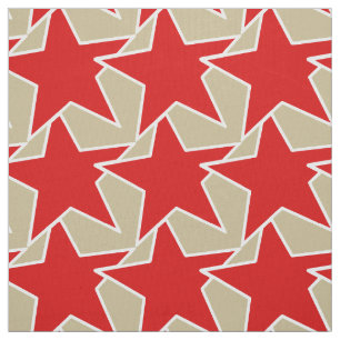 Tela Geométrica de estrella moderna - rojo profundo y t