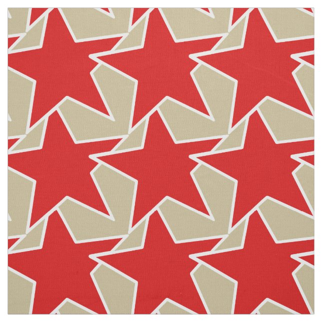 Tela Geométrica de estrella moderna - rojo profundo y t (Retal)