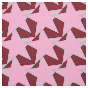 Tela Geométrica de estrella moderna - rosa y borgoña
