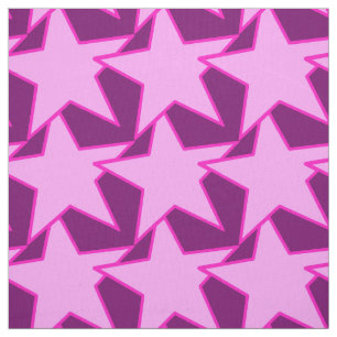 Tela Geométrica de estrella moderna - rosa y púrpura am