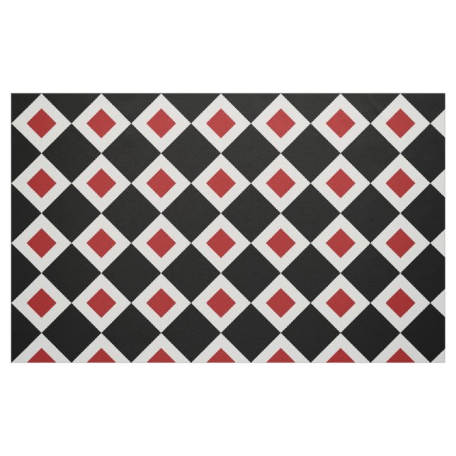 Tela geométrica del modelo negro, blanco, rojo del ("Cuarto gordo" (fat quarter))