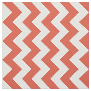 Tela geométrica del zigzag anaranjado y blanco
