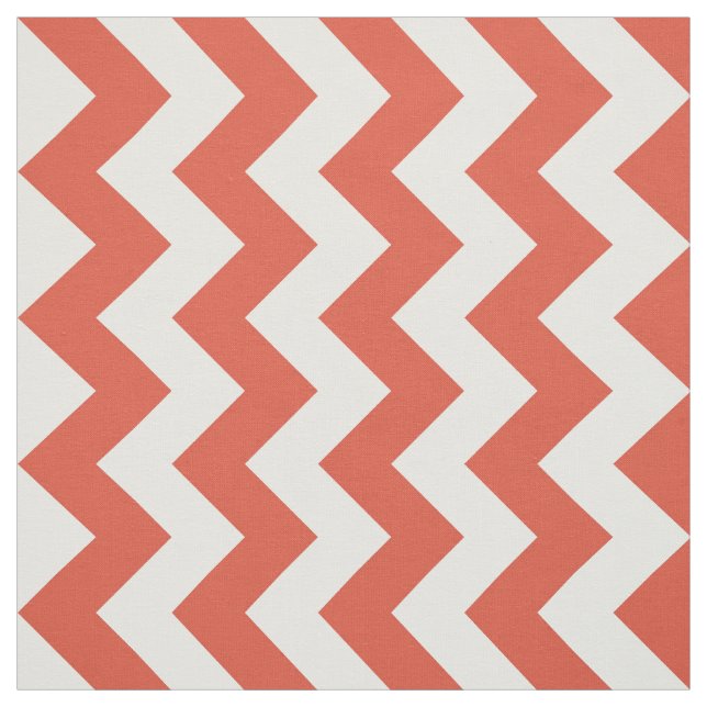 Tela geométrica del zigzag anaranjado y blanco (Retal)