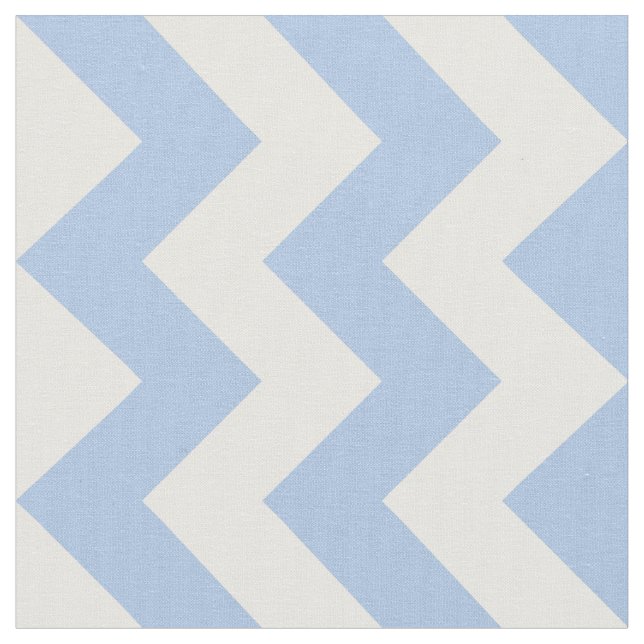 Tela geométrica del zigzag azul claro y blanco (De cerca)