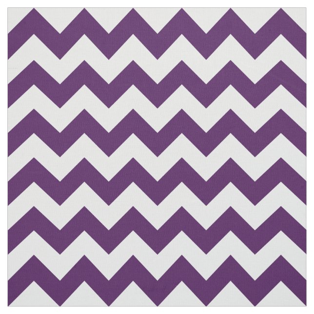 Tela geométrica del zigzag púrpura y blanco (Retal)