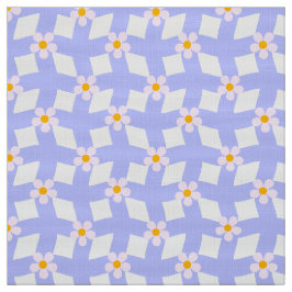 Tela geométrica floral de lavanda por yarda
