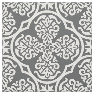 Tela geométrica moderna de gris y blanco