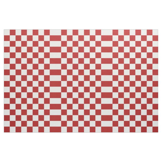 Tela geométrica roja y blanca a cuadros (Yarda)