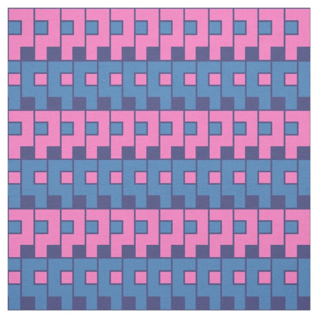 Tela geométrica rosa azul (Retal)