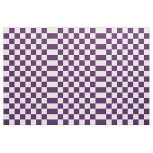 Tela geométrica violeta y blanca a cuadros