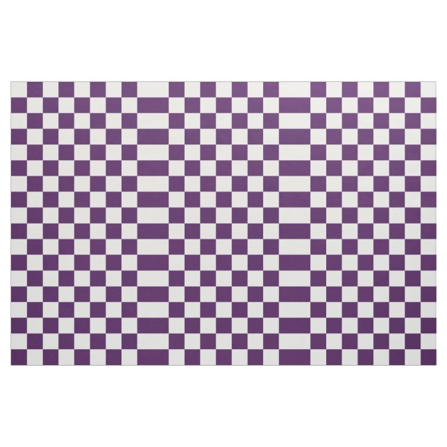 Tela geométrica violeta y blanca a cuadros (Yarda)