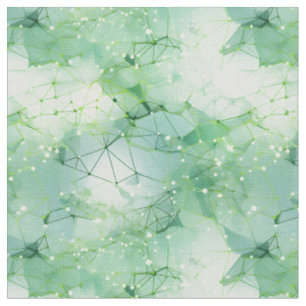 Tela Geométrico abstracto verde y blanco