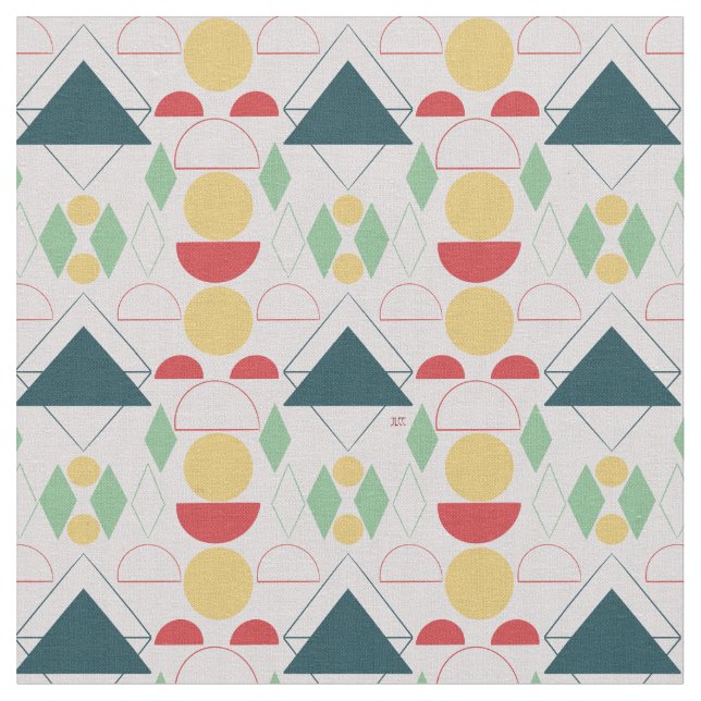 Tela Geométrico de Gris Mod de Mid Century  (De cerca)