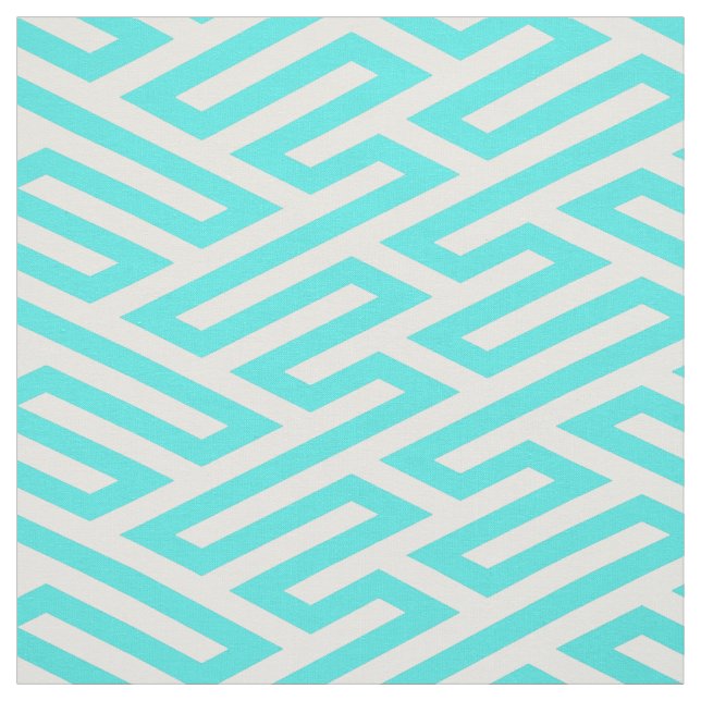 Tela Geométrico de laberinto turquesa (Retal)
