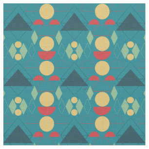 Tela Geométrico de turquesa de mid Century Mod
