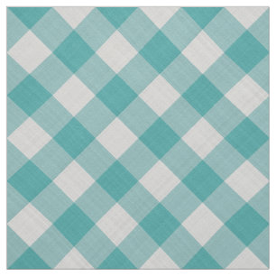 Tela Geométrico del patrón de chequeos de Gingham Verde