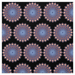 Tela Geométrico Kaleidoscope Patrón de Mandala Rojo Neg