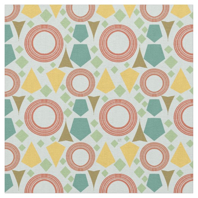 Tela Geométrico Pastel de Mid Century  (De cerca)