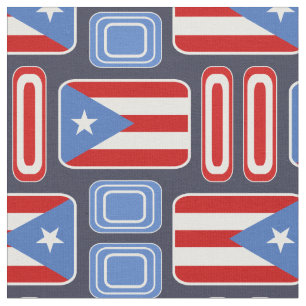 Tela Geométrico: Retro: Puertorriqueño: Bandera
