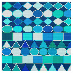Tela Geométrico tribal moderno, azul denim en la marina