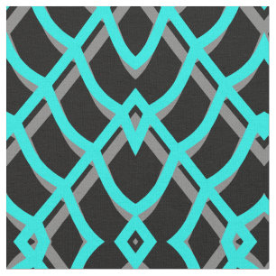 Tela Geométrico turquesa, negro y gris