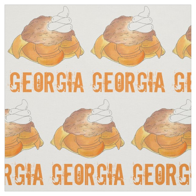 Tela Georgia GA Fruit Peach Cobbler Postre sur (Retal)