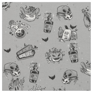 Tela gérmenes grises de covid halloween espeluznantes