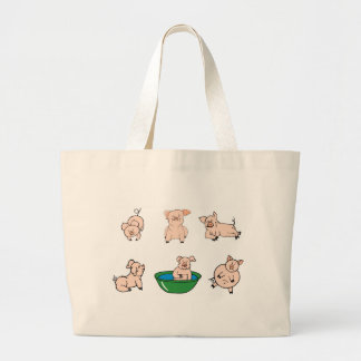 Tela Gigante Bolso adorable del amante de los cerdos