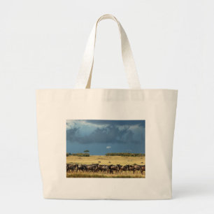Tela Gigante Bolso azul de Mara Kenia del Masai del Wildebeest