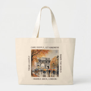 Tela Gigante Bolso de algodón para otoño Marble Arch en la lluv